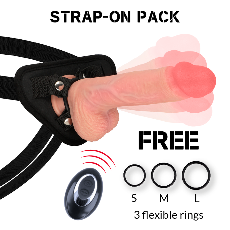 ROCKARMY - HARNAS + VLOEIBARE SILICONEN VIBRATOR MET PREMIUM AFSTANDSBEDIENING APACHE 20,5 CM -O- 4,62 CM