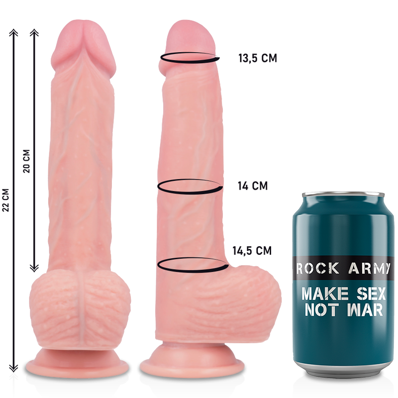 ROCKARMY - HARNAS + VLOEIBARE SILICONEN VIBRATOR MET PREMIUM AFSTANDSBEDIENING APACHE 20,5 CM -O- 4,62 CM