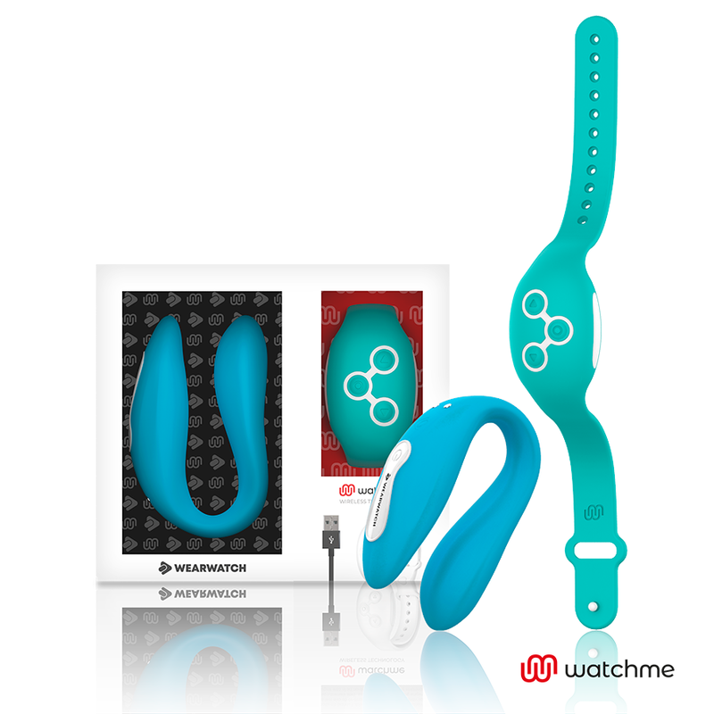 WEARWATCH - VIBRATOR MET DUBBELE TECHNOLOGIE WATCHME INDIGO / AQUA MARINE