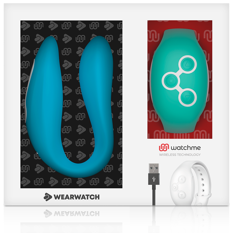 WEARWATCH - VIBRATOR MET DUBBELE TECHNOLOGIE WATCHME INDIGO / AQUA MARINE