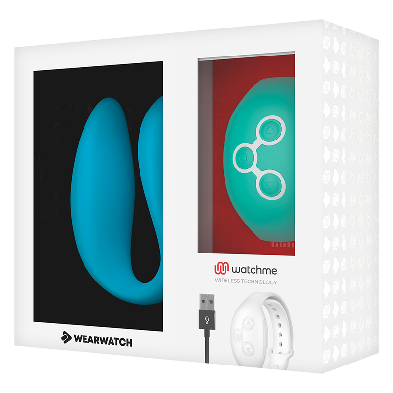 WEARWATCH - VIBRATOR MET DUBBELE TECHNOLOGIE WATCHME INDIGO / AQUA MARINE