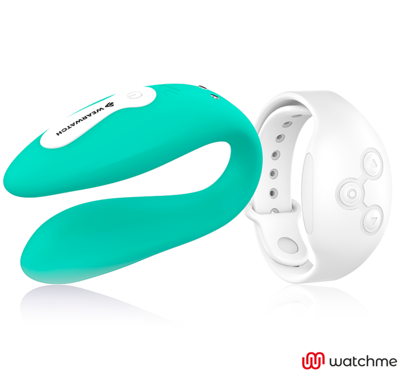 WEARWATCH - VIBRATOR MET DUBBELE TECHNOLOGIE WATCHME AQUA MARINE / SNOWY