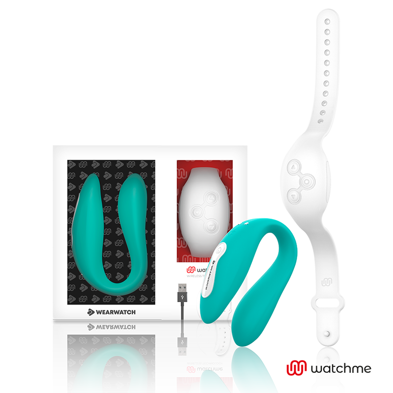 WEARWATCH - VIBRATOR MET DUBBELE TECHNOLOGIE WATCHME AQUA MARINE / SNOWY