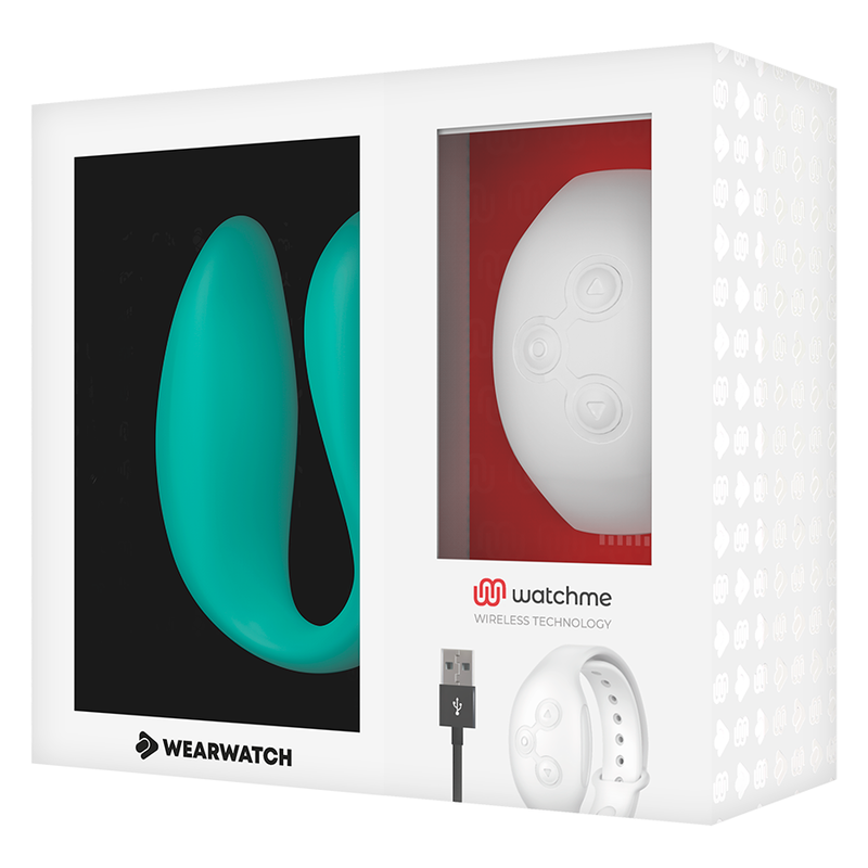 WEARWATCH - VIBRATOR MET DUBBELE TECHNOLOGIE WATCHME AQUA MARINE / SNOWY