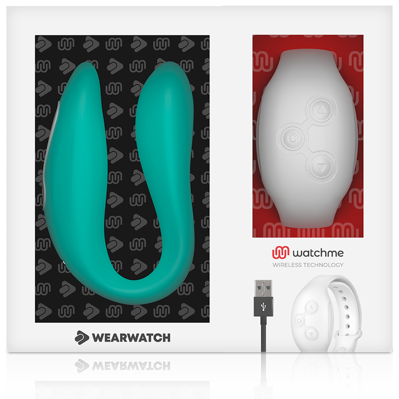 WEARWATCH - VIBRATOR MET DUBBELE TECHNOLOGIE WATCHME AQUA MARINE / SNOWY