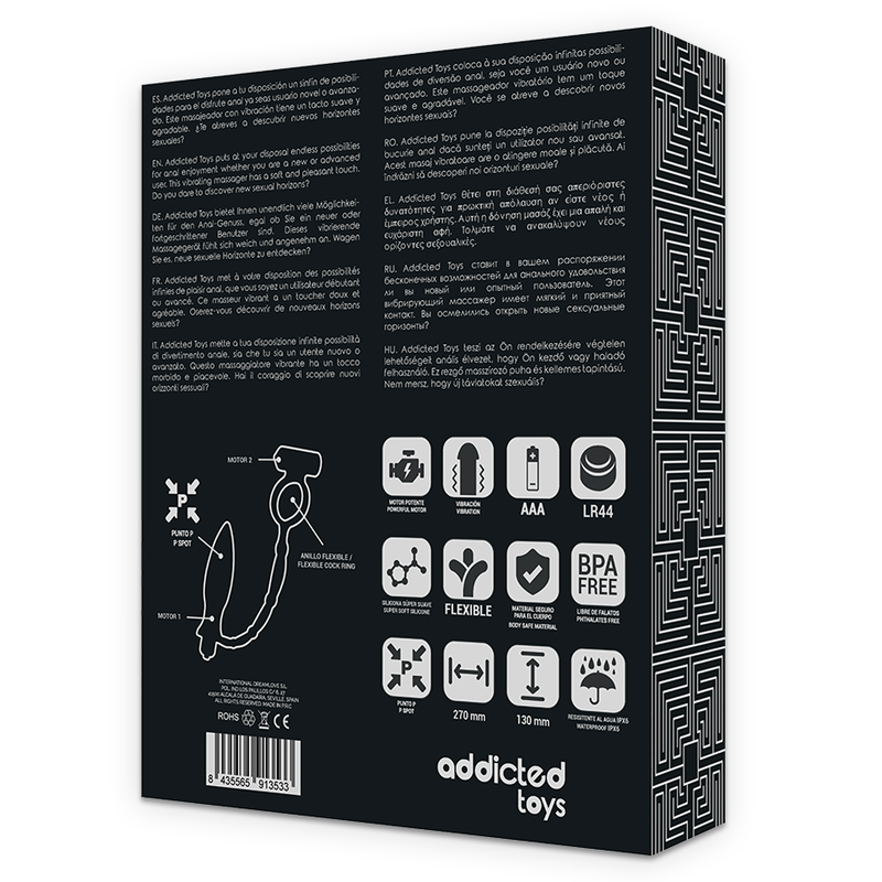 ADDICTED TOYS - ANAALPLUG MET VIBRERENDE RING