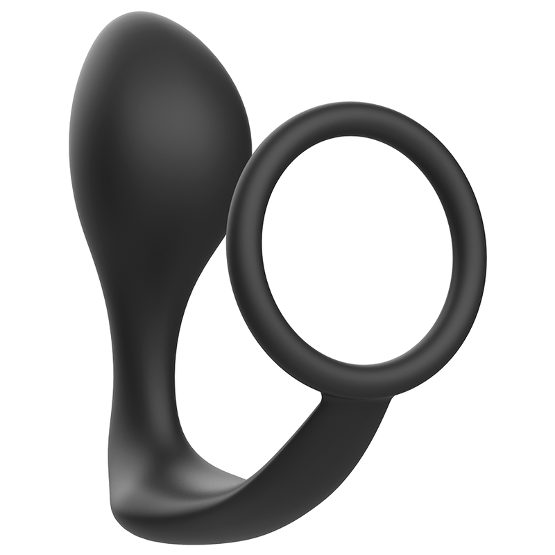 ADDICTED TOYS - ZWARTE SILICONEN ANAALPLUG MET RING