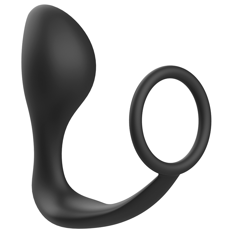 ADDICTED TOYS - ZWARTE SILICONEN ANAALPLUG MET RING