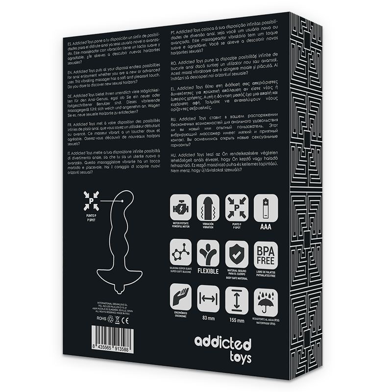 ADDICTED TOYS - VIBRERENDE ANALE MASSAGER ZWART MODEL 2