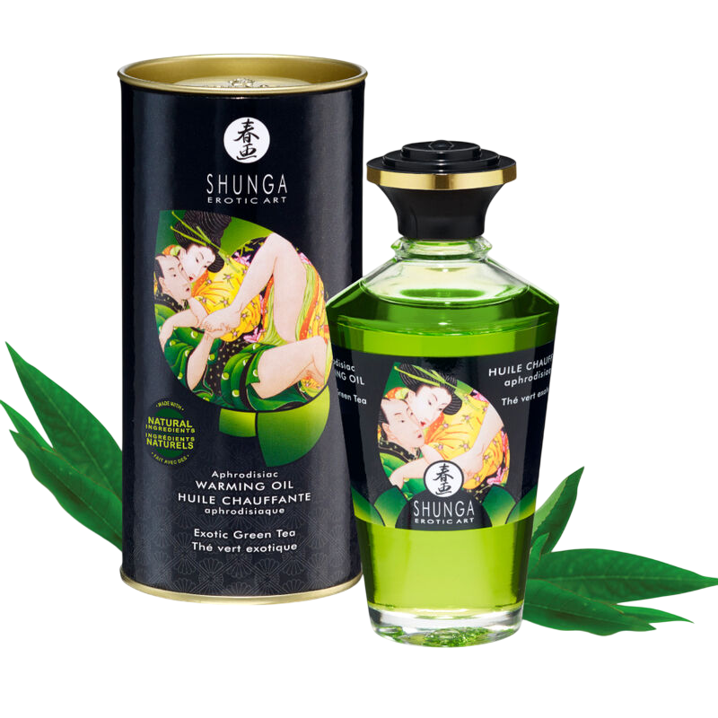 SHUNGA - ACEITE MASAJE EFECTO CALOR TE VERDE ORGÁNICO 100 ML
