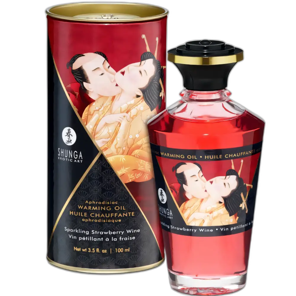 SHUNGA - ACEITE MASAJE EFECTO CALOR FRESAS Y CAVA 100 ML