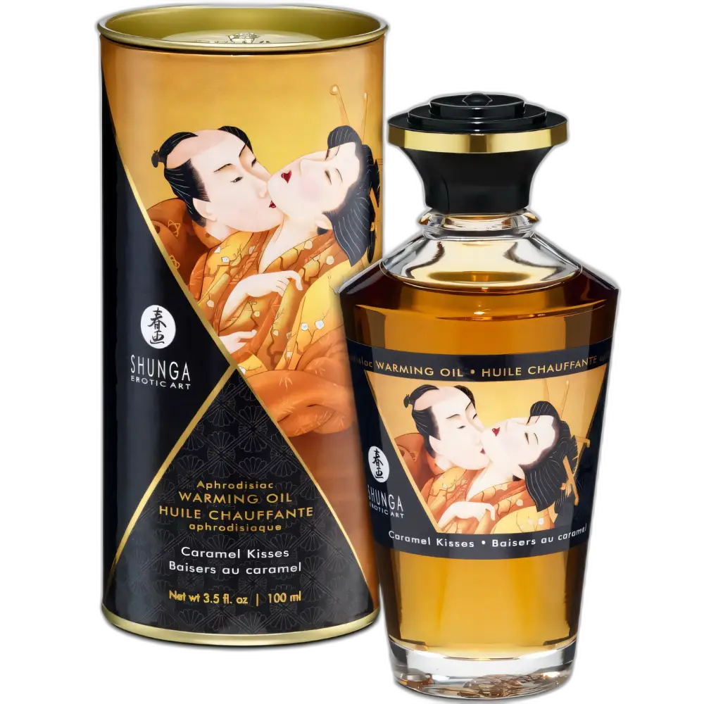 SHUNGA - ACEITE MASAJE EFECTO CALOR SABOR CARAMELO 100 ML