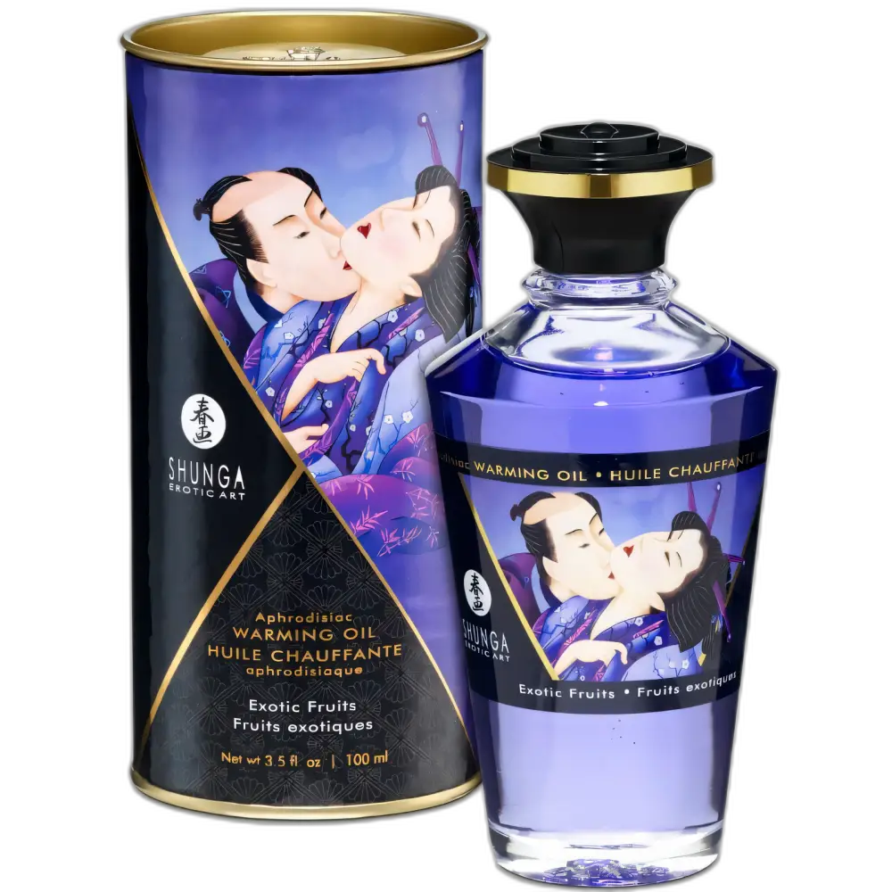 SHUNGA - ACEITE MASAJE EFECTO CALOR SABOR FRUTAS EXÓTICAS 100 ML