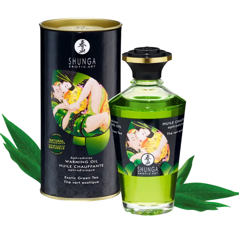 SHUNGA - ACEITE MASAJE EFECTO CALOR TE VERDE ORGÁNICO 100 ML