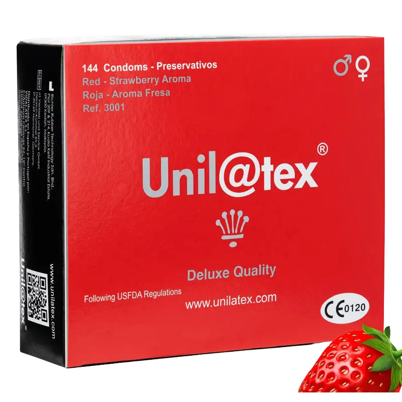 UNILATEX - PRESERVATIVOS ROJOS/FRESA 144 UDS